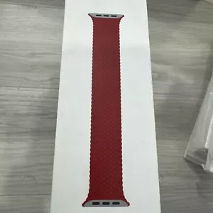 Genuine Apple Watch 44mm RED Braided Solo Loop Band Strap Size 10 Sealed 7 8 9 - Picture 1 of 6