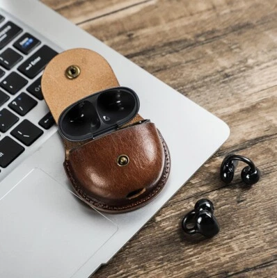 Funda para auriculares Huawei Freeclip de cuero genuino cubierta de almacenamiento para auriculares inalámbricos Foto 1 de 4