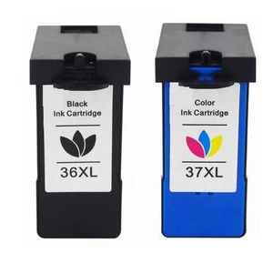 2pk Lexmark 36XL 37XL BLACK & COLOR Ink Cartridge for X3650 X4650 X5650 show ink - Picture 1 of 3