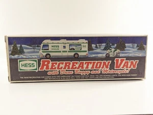 HESS RECREATION VAN TRUCK WITH DUNE BUGGY AND MOTORCYCLE 1998 | VINTAGE NIB - Picture 1 of 4
