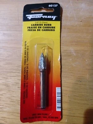 Forney 60127 Tungsten Carbide Burr with 1/4-Inch Shank, Tree Pointed, 3/8-Inch - Imagem 1 de 2