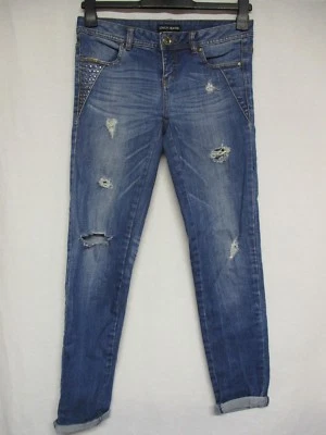 VIRGIN ONLY JEANS {Size 28} Studded Acid Wash 4 Pocket Straight cut Jean     aa6 - Image 1 of 4