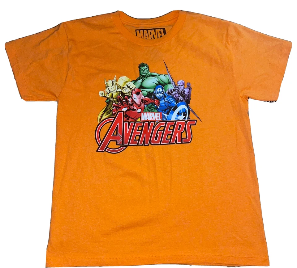 Marvel Universe Avengers молодежи оранжевый верхний хлопок футболка новый - Изображение 1 из 1
