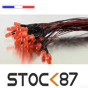 C416DR# LED 5mm clignotante 12v pré-câblé rouge diffusant 5 à 100pcs - Imagen 1 de 1