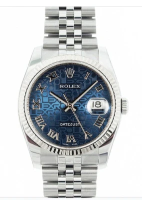 ROLEX Special Edition 36mm DateJust Model 16234 18K White Gold Fluted Bezel  - Image 1 of 3