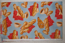Vintage 1997 Alexander Henry "French breakfast" Cotton Fabric Baguette Croissant