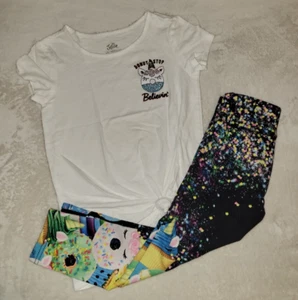 Justice Girls Original 12 Unicorn Donuts Shop Matching Shirt Leggings Lot Set - Picture 1 of 4
