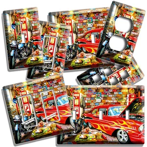 HOT ROD CAR BIKE GARAGE REPAIR SHOP LIGHT SWITCH OUTLET WALL PLATE HOME HD DECOR - Picture 1 of 34