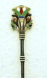 Solid Silver Gilt Enamel Egypt Motif Souvenir Spoon - Picture 1 of 10