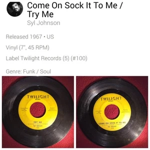 Syl Johnson- Come On Sock It To Me: Try Me/45rpm/1967/ Twilight/ Funk - Picture 1 of 4