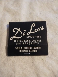 Rare Vintage Matchbook D4 Chicago Illinois Di Leo's Restaurant Lounge Lion Cat - Picture 1 of 3