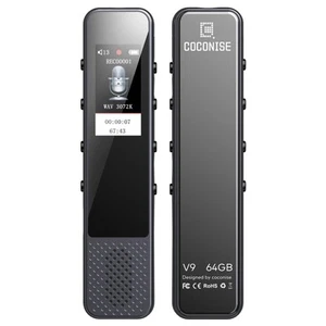 Grabadora de Voz Digital 64GB, Grabadora de Audio con Grabación HD 3072KBPS, Voz... - Imagen 1 de 7
