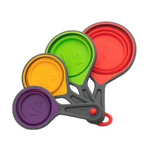 Zusammenklappbare Messbecher und Löffel tragbar zum Backen von Kaffee 4-teiliges Set - Bild 1 von 15