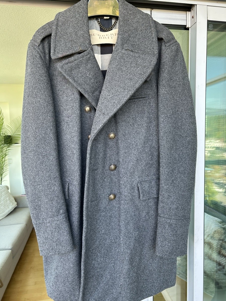 ジャケット・アウター Burberry's wool cashmere coat grey Burberry Wool Cashmere Pea Coat in Gray for Men | Lyst