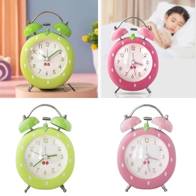 Cute Strawberry Design Alarm Clock Loud Twin Bells For Heavy Sleepers Children - Image 1 of 4