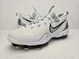 Size 10 Nike Force Trout 9 Elite MCS Baseball Cleats White/Silver FZ0884-102 - Picture 1 of 7