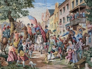 AMERICAN REVOLUTIONARY WAR Era Town as Needlepoint Tramme Kit 38.25" x 29.25" - Picture 1 of 9