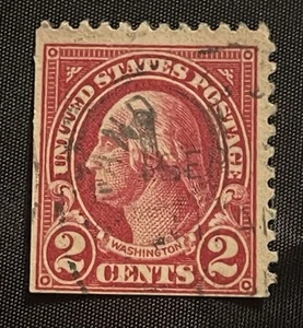 Rarissimo francobollo usato 1928 George Washington rosso due 2 centesimi - Foto 1 di 2