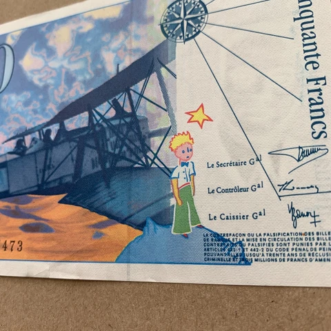 The Little Prince Note FRANCE French 50 Francs 1997 Banknote European Currency Cover