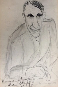 CARICATURE JEAN GUIREC - MINE DE PLOMB SIGNÉE ET DATÉE EN BAS À GAUCHE 1927. - Picture 1 of 3