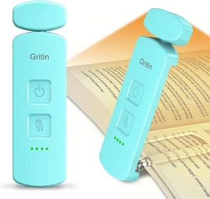 Gritin LED Book Light Rechargeable, Eye Caring Reading Light Lamp Clip on Book & - Picture 1 of 13