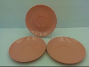 VINTAGE SOMERSET 6202 SAUCERS, 5-7/8" MELAMINE, PINK (SET OF 3) - Picture 1 of 4