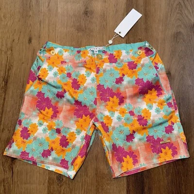 Parke & Ronen Swim Trunks Short Mens 29 Board 6" Dahilas Catalonia Stretch NEW - Image 1 of 4