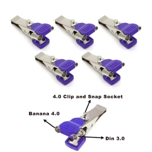 5x Suministro Veterinario ECG/ECG Clip de Electrodo de Caimán Conexión Universal Snap - Imagen 1 de 7