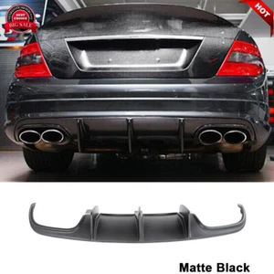 For Mercedes Benz W204 C63 AMG 2009-2011 Matte Black Rear Bumper Diffuser Lip  - Picture 1 of 12