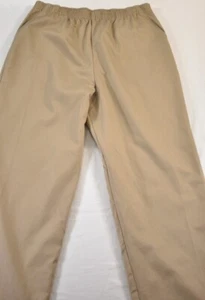 girl's Classroom pants size 20H beige elastic waist pockets pullon polyester - Picture 1 of 7