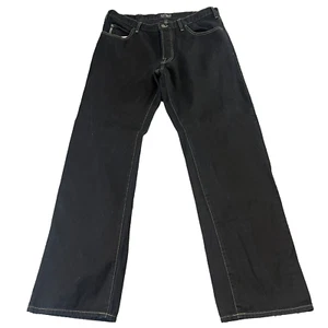 Armani Jeans Mens 36 34 * Relaxed Straight Black Neppy Baggy Loose Logo GA - Picture 1 of 11
