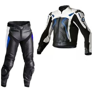 BMW Men Racing Suit Motorcycle Biker Suits Motorbike Leather Jacket Trouser Pant
