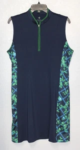 NEU Biesen Sport grün blau Blumen Roxana halber Reißverschluss Golfkleid XL neu ohne Etikett - Bild 1 von 7
