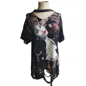 SELENA Quintanilla T-shirt Size M Vintage 90’s Custom Bleached Thrashed Tie Dye - Picture 1 of 16