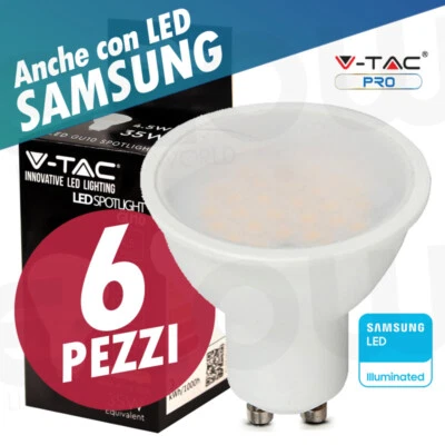 LAMPADINA LED GU10 4,5W INCASSO VTAC SAMSUNG FARETTO CALDO NATURALE FREDDO - Immagine 1 di 4