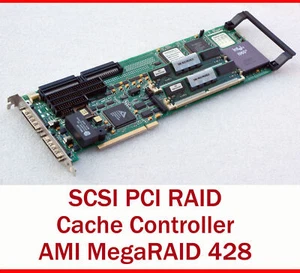 AMI MEGARAID 428 PCI SCSI RAID CONTROLLER CIN0390A DELL 4230C WITH CACHE MEMORY - Bild 1 von 1