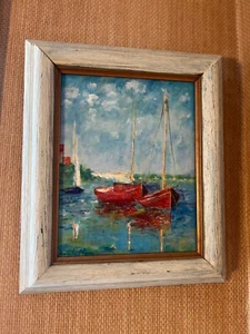 Original Oil Reproduction of Claude Monets Red Boats at Argenteuil - Picture 1 of 4