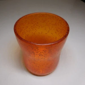 N23.407 gobelet pot verre orange résine plastique bulles art déco table bureau - Imagen 1 de 16
