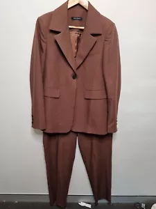 wynn hamlyn suit jacket and pants size 10 pants 14 brown wool blend blazer pant - Picture 1 of 15