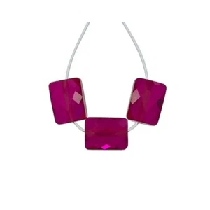 6 Synthetic Ruby Corundum Rectangle Beads 6x8mm Fuchsia #64912 - Picture 1 of 1