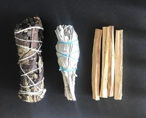 California White Sage,Palo Santo 4 sticks ,Yerba Santa Smudge 3 Pack Bundl - Picture 1 of 5