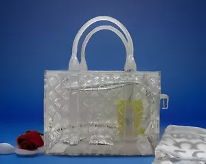 Auth NWT Marc Jacobs Women’s The Jelly Small Clear PVC Tote In White/ Clear - Picture 1 of 21