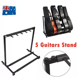 5 Guitars Guitar Stand Tidy Storage Rack Display Metal Padded Foam 3 Acoustic AU - Picture 1 of 12