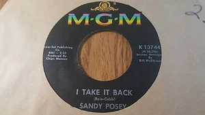 Sandy Posey ‎– I Take It Back / The Boy I Love ~ (VG+) - Bild 1 von 2