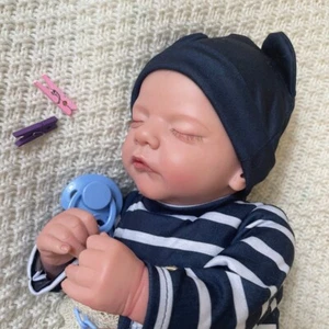 Muñeca bebé renacida 19 pulgadas ya pintada acabada Sam durmiendo recién nacido muñecas - Imagen 1 de 6