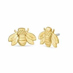 14k Solid Yellow Solid Gold Buzzing Bee Threadless Stud, Body Jewelry, Piercing - Picture 1 of 1