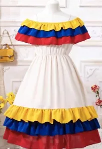 Traje Típico Folkloric De Colombia/Ecuador/Venezuela Kleid für Mädchen Größe 10 - Bild 1 von 3