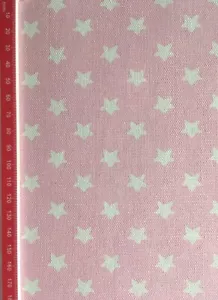 35cm x 51cm Long Cath Kidston stars on Pink cotton Duck Fabric new - Picture 1 of 7