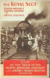Railway Ephemera LMS Royal Scot Train Chicago Fold Out Leaflet 1933 Replica - Picture 1 of 5