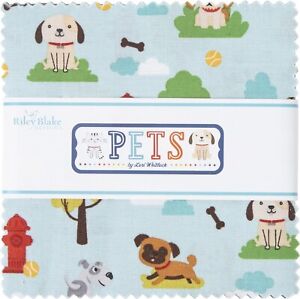 PETS  - By Lori Whitlock by Riley Blake. 5" charm pack quilt fabric